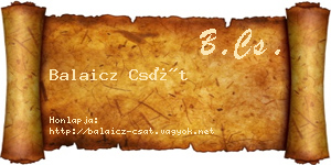 Balaicz Csát névjegykártya